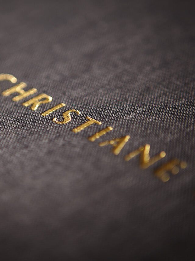 Hochzeitsalbum Leineneinband mit vergoldeter Prägung